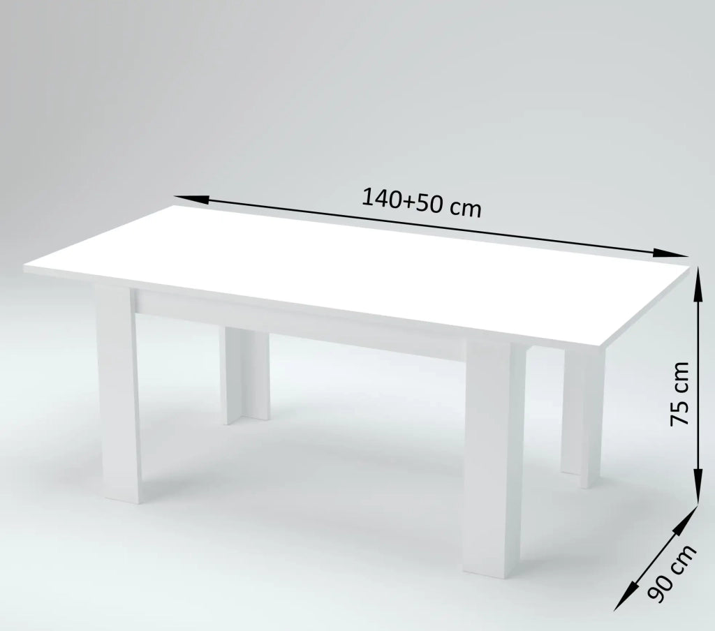 Tavolo allungabile 90x140-190 grigio per sala da pranzo soggiorno Jesi Stone