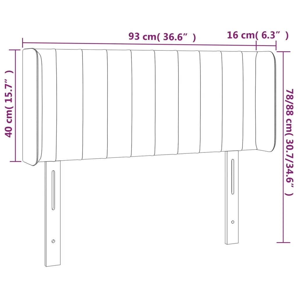 Testiera-Testata Decorativa Grigio Chiaro a LED 93x16x78/88 cm in Velluto 872178