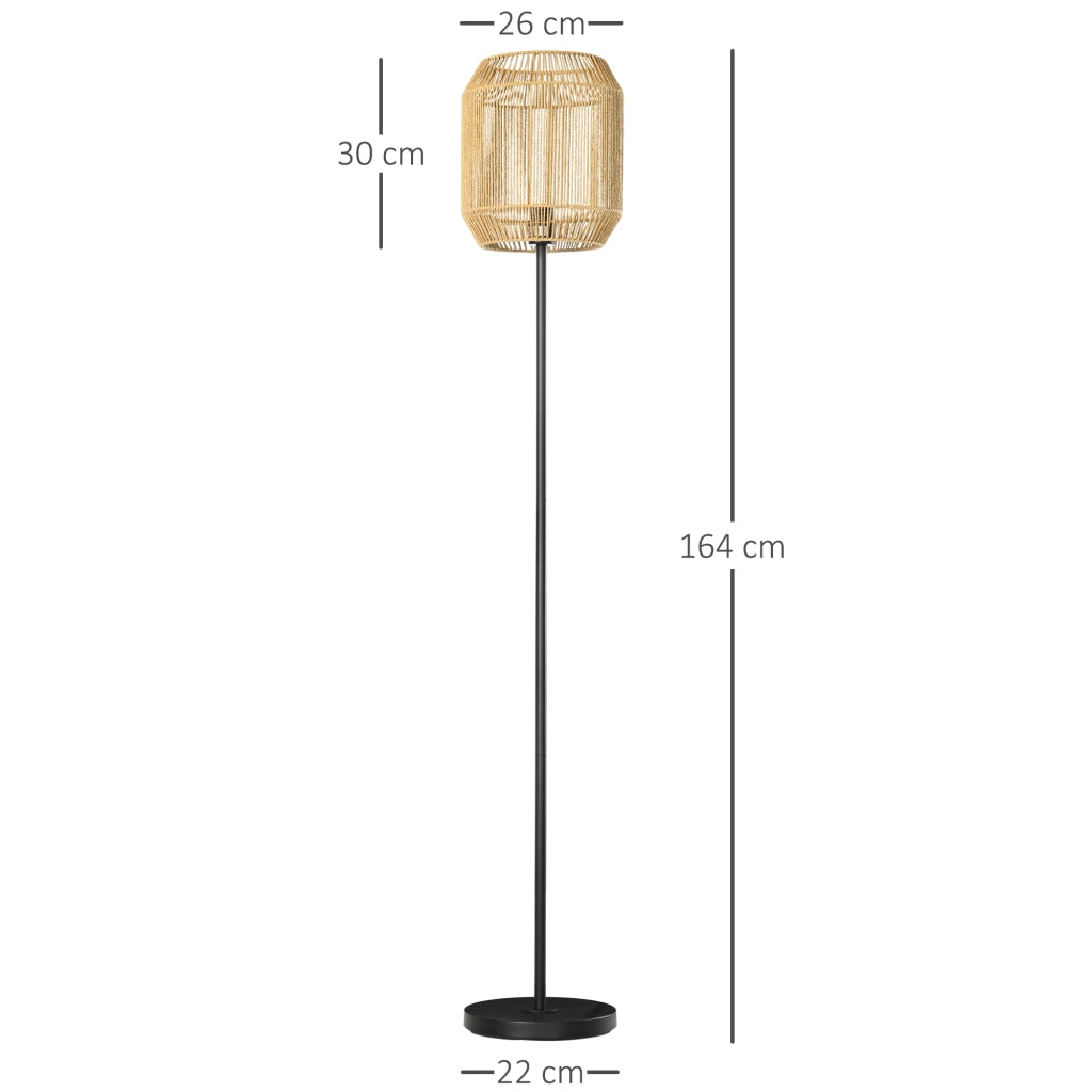 Lampada da terra con paralume in corda di carta design naturale ¨C zephmum ¨C E27 max 40W ?26x164H cm