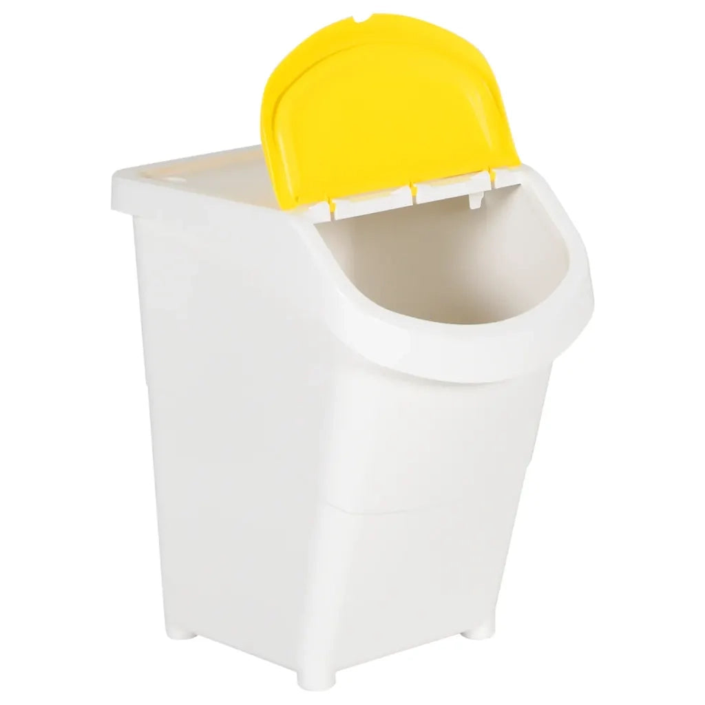 Cestini per Rifiuti Impilabili con Coperchi 3pz Bianchi PP 120L 364070