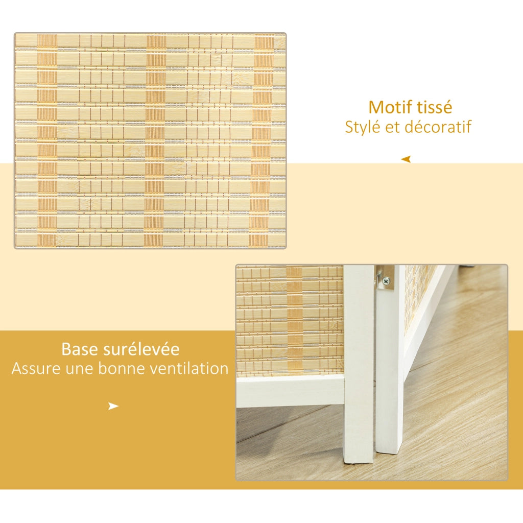 Paravento Separatore Ambienti ¨C Xylo ¨C 4 Pannelli Legno Naturale 180x180 cm