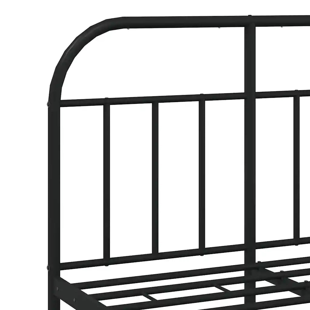 Giroletto con Testiera e Pediera-Struttura Letto Metallo Nero 120x190 cm 485836