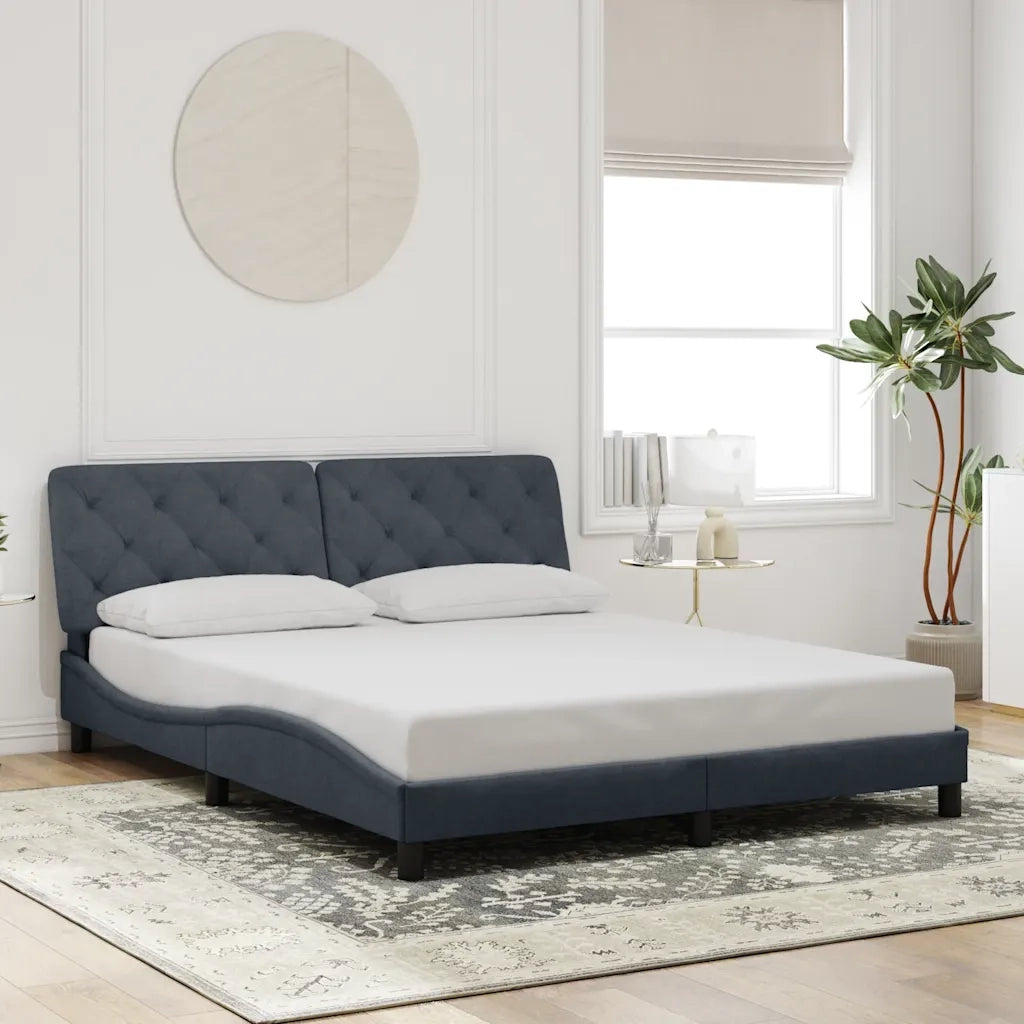 Giroletto senza Materasso-Struttura Letto Grigio Scuro 160x200 cm Velluto 552582