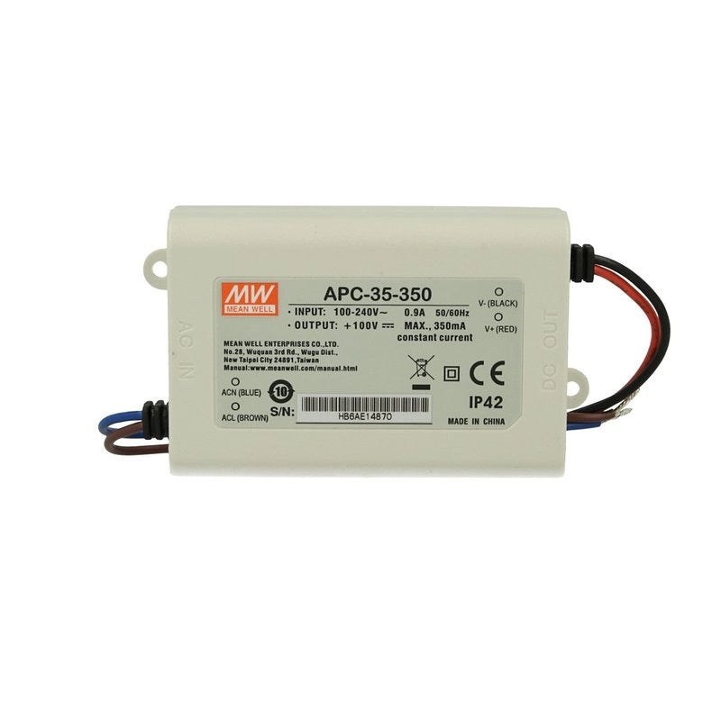 Led Driver CC MW MEAN WELL Serie APC Trasformatore Corrente Costante IP42 (350mA 28V-100VDC 35W)