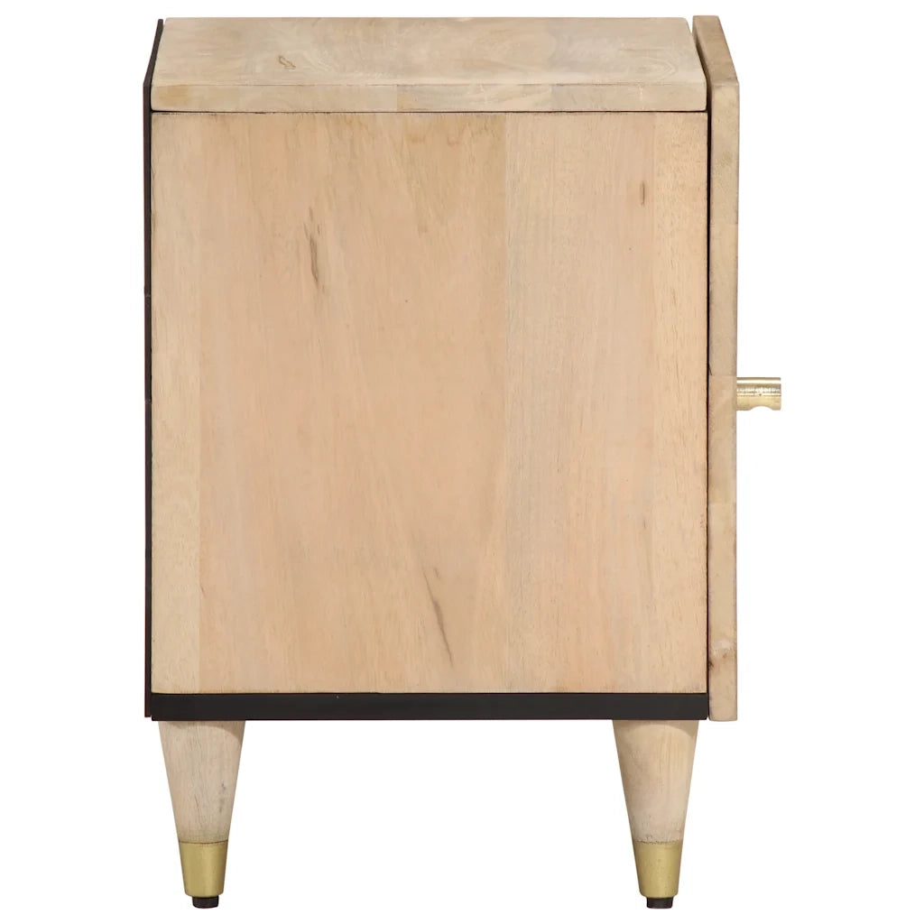 Comodini 2pz-Set di 2 Tavolino da notte 40x33x46 cm in Legno Massello di Mango 522277