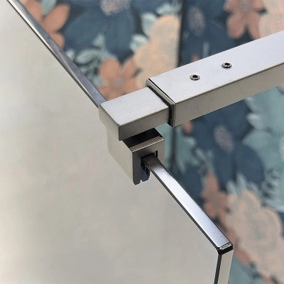 Doccia Walk-In 140 cm nero opaco con vetro trasparente H 200 cm  Tay