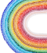 Collezione di cristalli di vetro 3000 pezzi - cristalli di vetro lucidati - rondelle/briolette - creazione di gioielli - 20 colori - vetro di alta qualità - cristalli di vetro