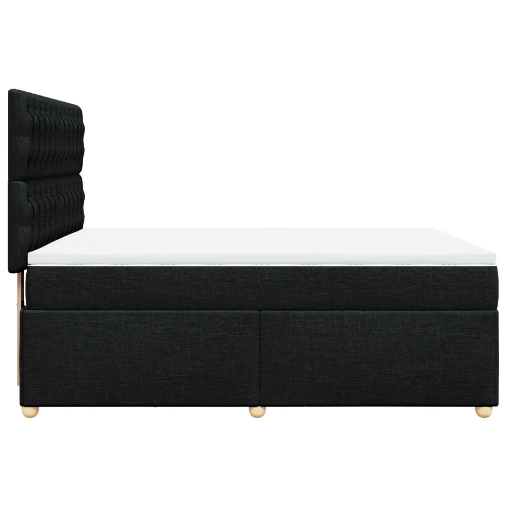 Giroletto a Molle con Materasso Nero 160x200 cm in Tessuto 3291340