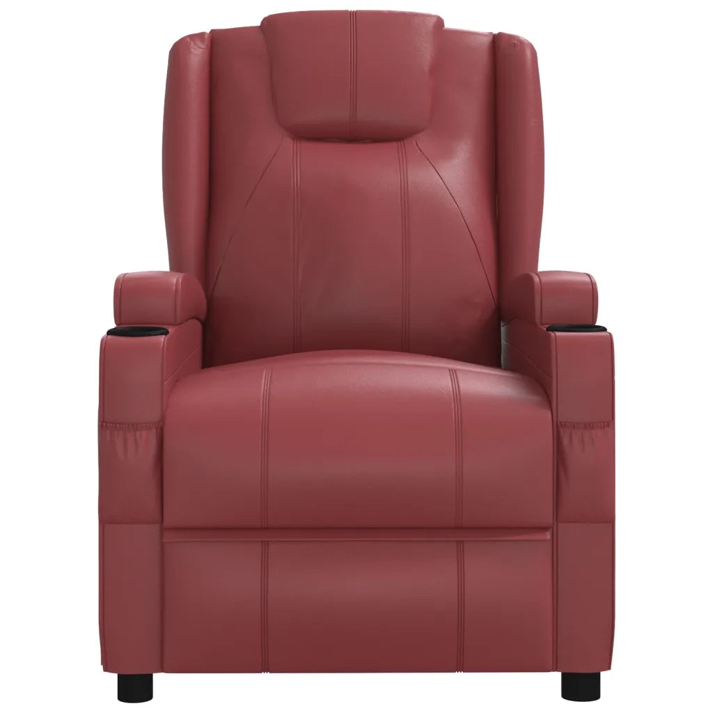 Poltrona Massaggio Elettrica Rosso Vino Similpelle 3073799
