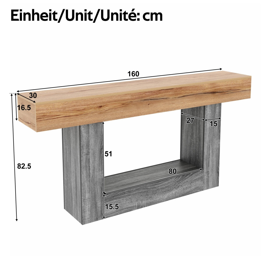 Consolle Bicolore con Ripiano ¨C MINIMAL ¨C Legno/Truciolato