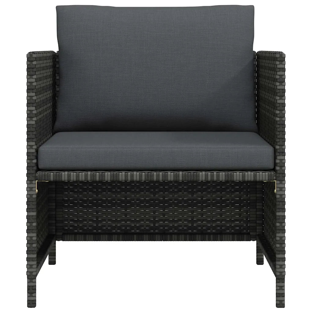 Divano da Giardino con Cuscini Grigio in Polyrattan 313496