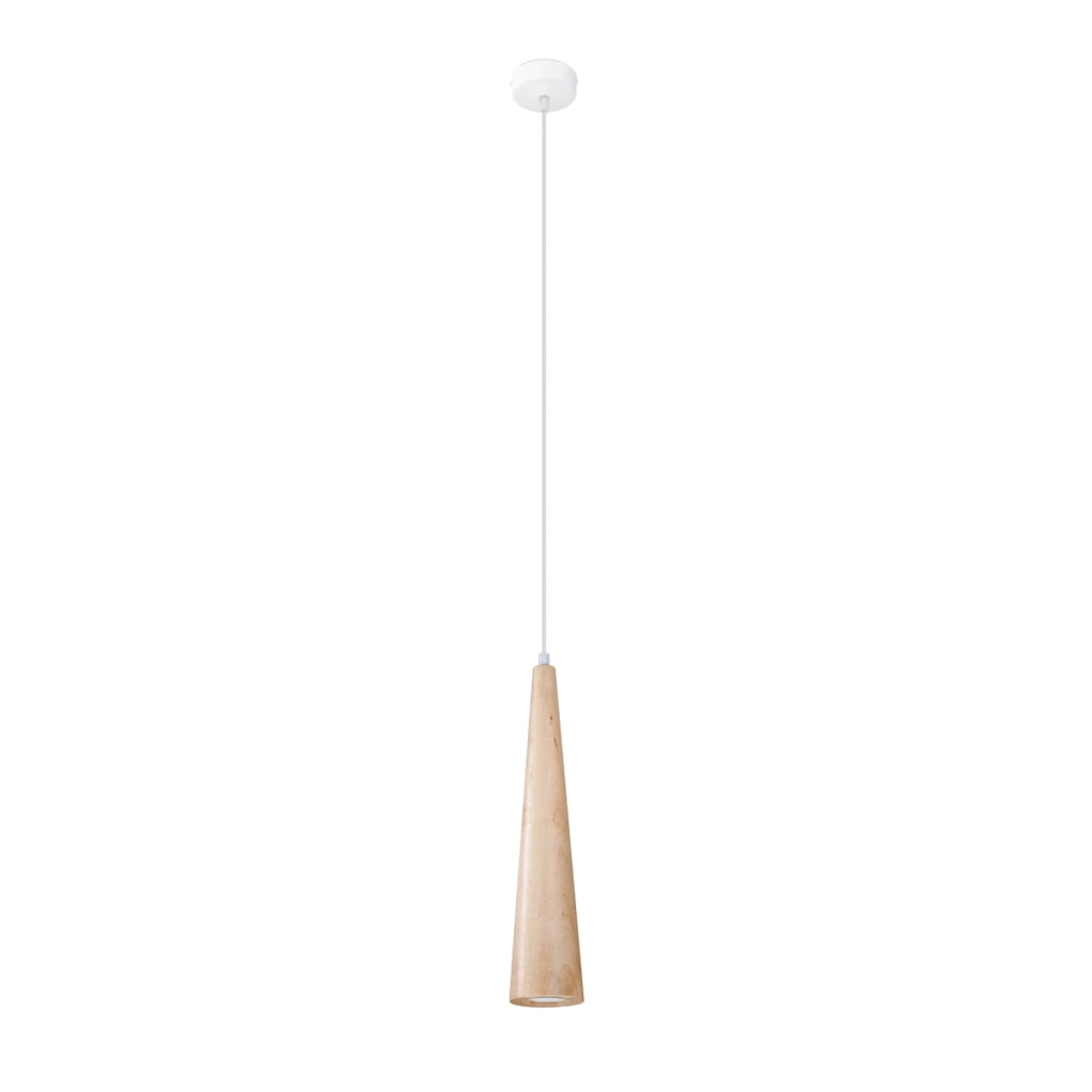 Lampada a sospensione SULA 1 in legno naturale