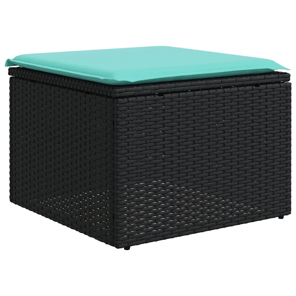 Set Divani da Giardino 11 pz con Cuscini Nero in Polyrattan 3224783