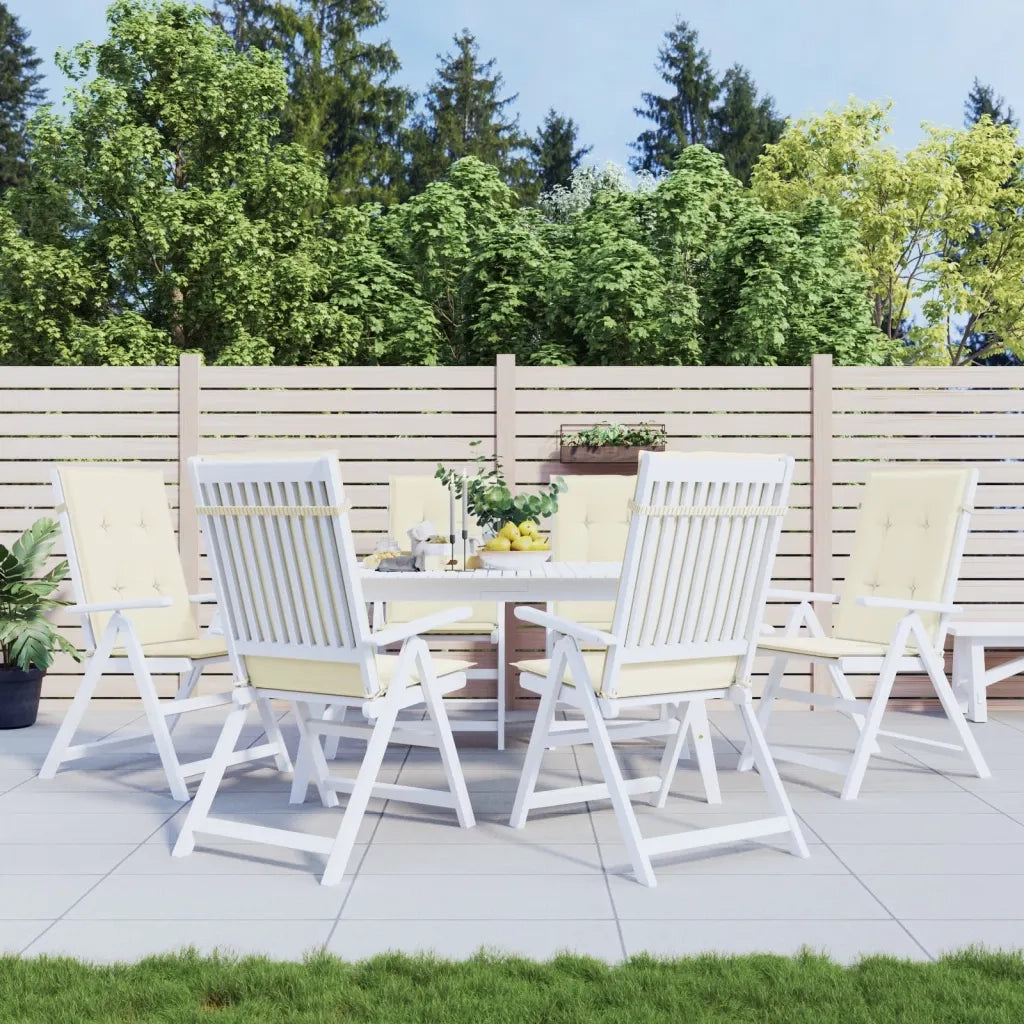 Cuscini per Sedie 6 pz | Cuscini per sedie Crema 120x50x3 cm in Tessuto