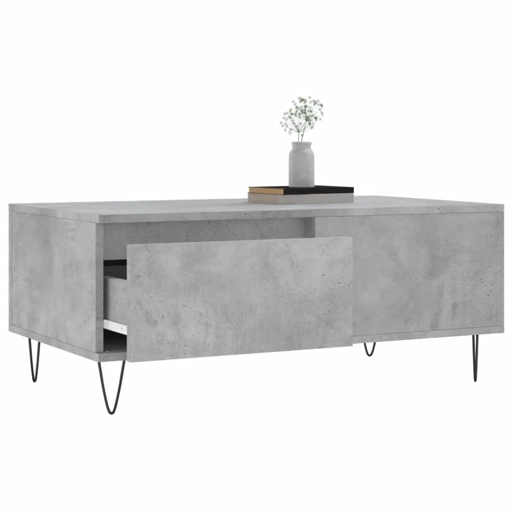 Tavolino Salotto-Tavolino da soggiorno-Tavolo Grigio Cemento 90x50x36,5 cm Legno Multistrato 522975