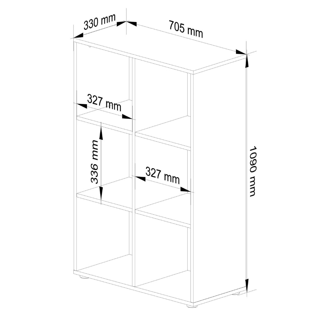 Scaffale AKORD QUAD Bianca 70,5 cm 70,5x33x109 cm