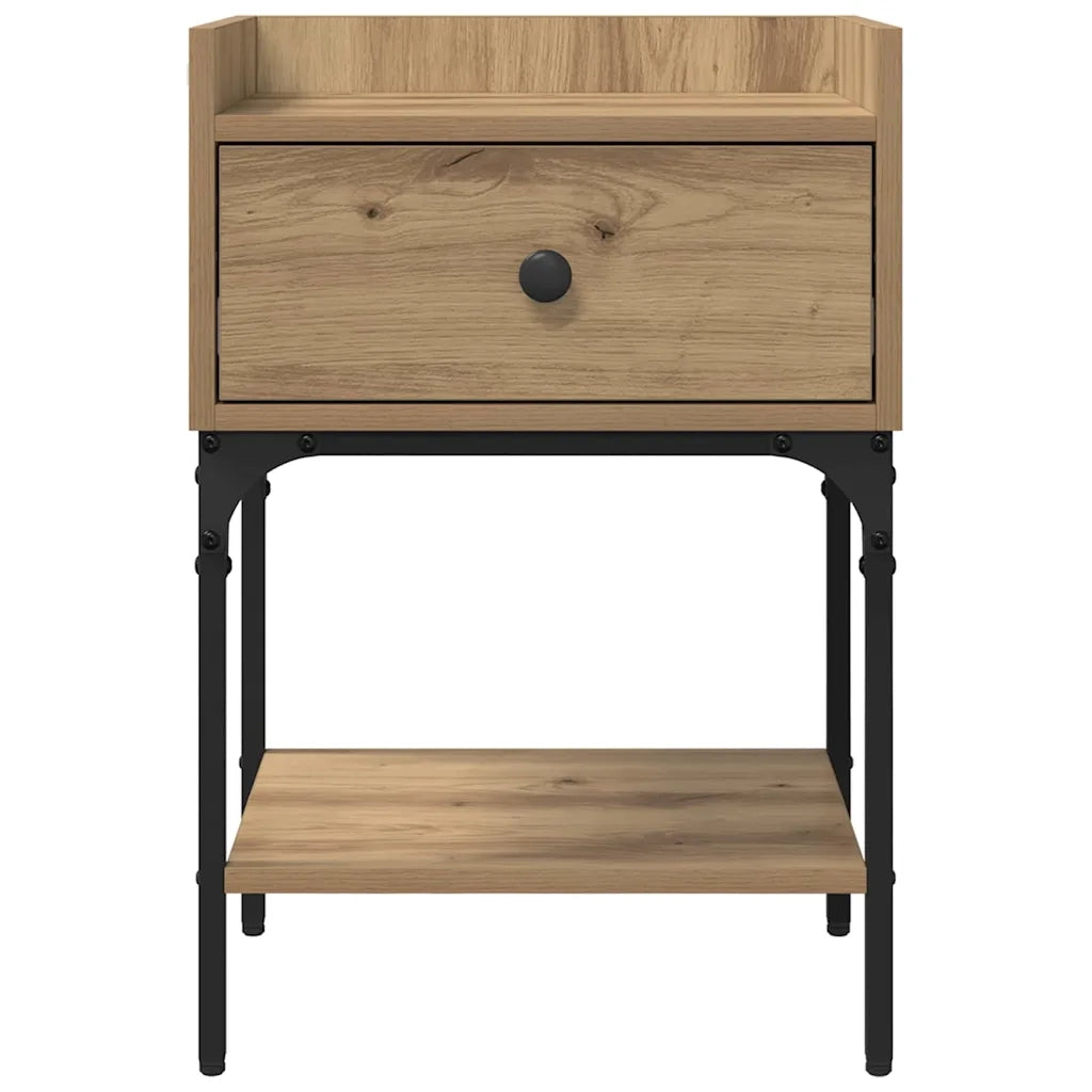 Comodino con cassetto 2 pz-Set di 2 Tavolino da notte Rovere artigianale 40 x 29 x 60 cm