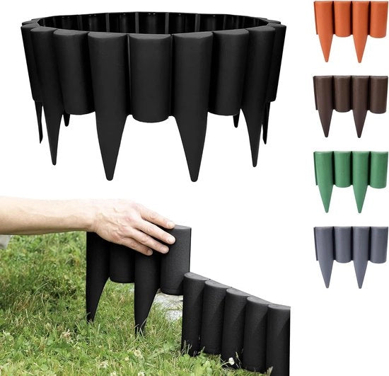 Pavimento a vista - bordura per giardino - bordura per prato - 2,5 m - Nero