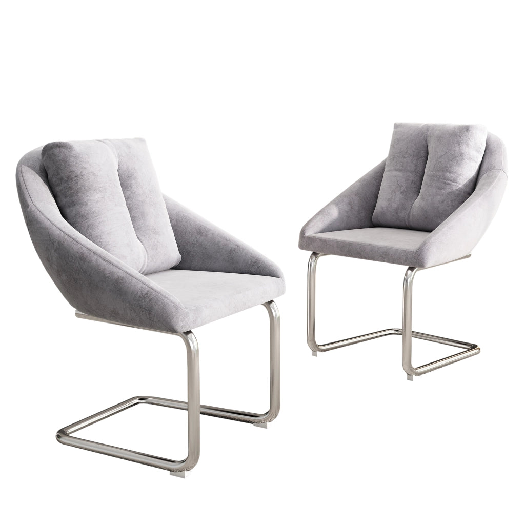 Sedia Girevole in Velluto con Cuscino ¨C MINIMAL ¨C Grigio
