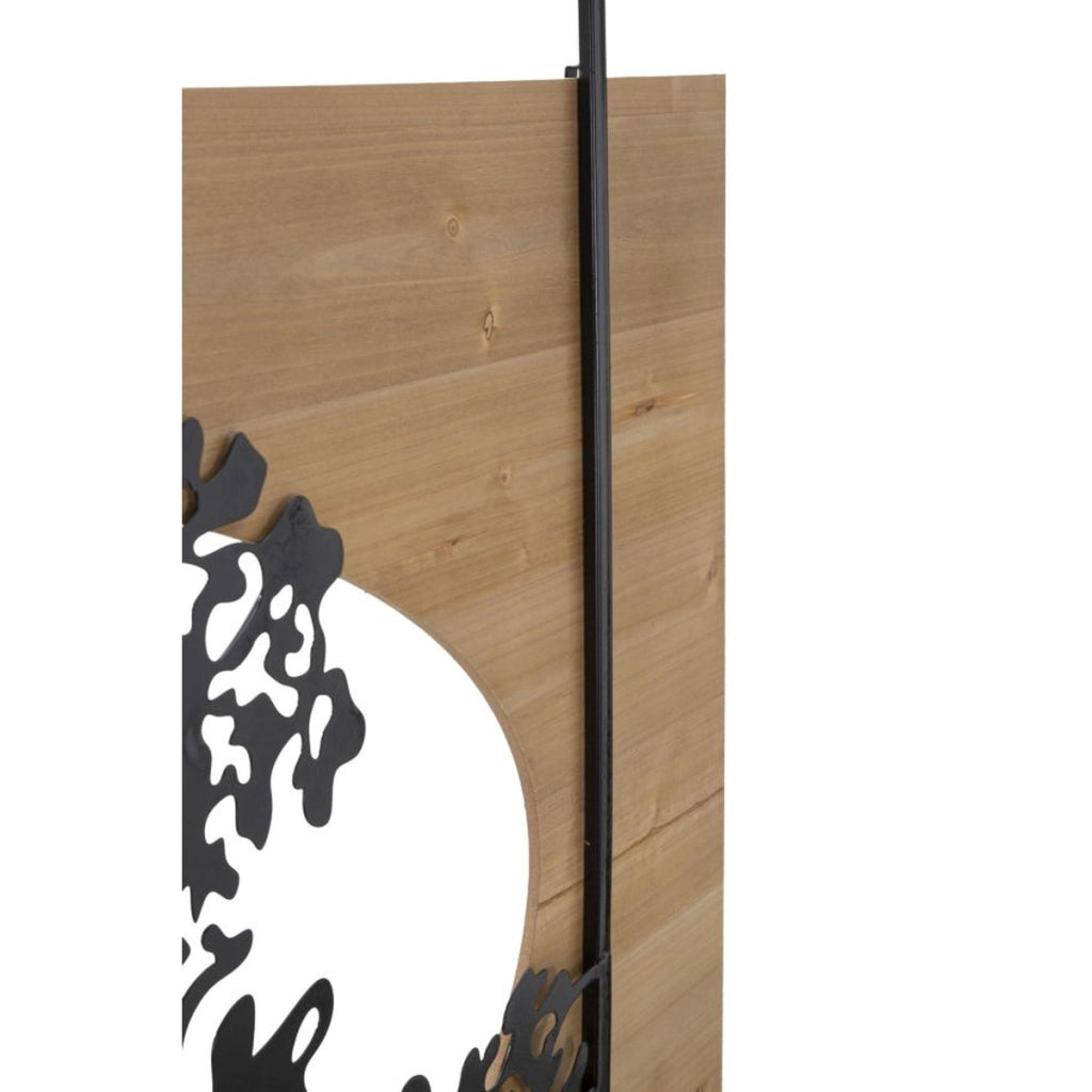Pannello da muro Tree Albero della Vita in ferro e legno, set 3 pezzi 176x90 cm