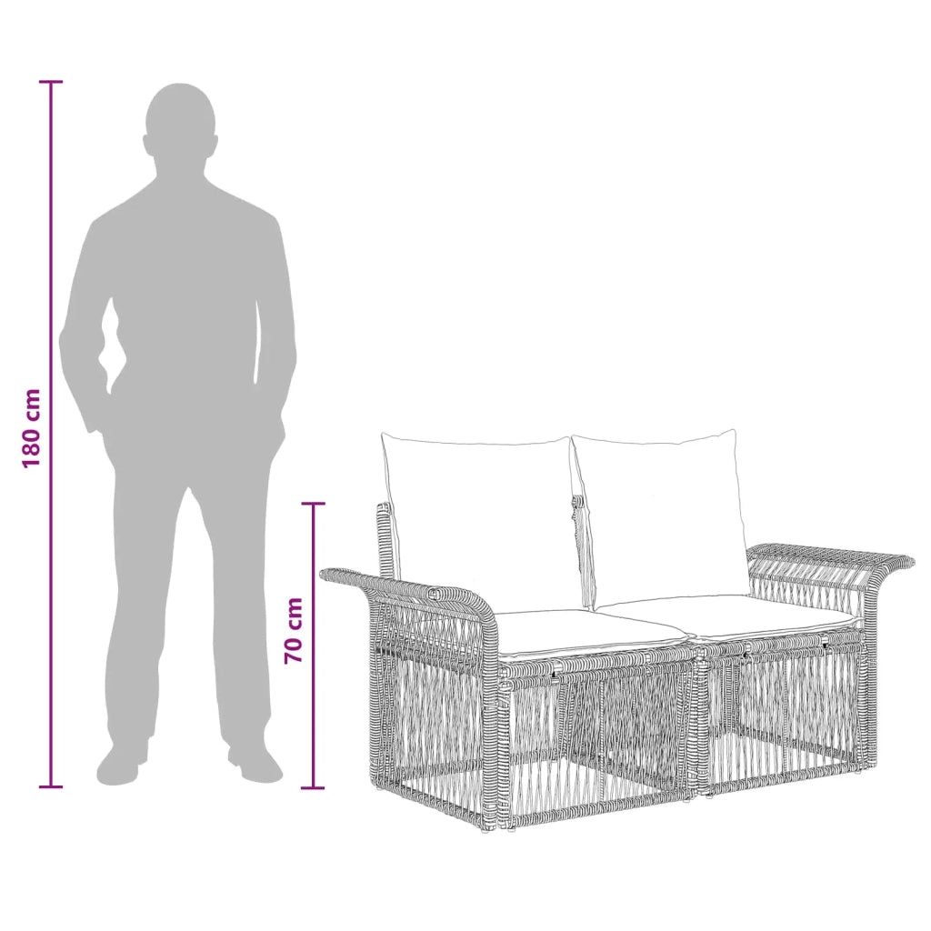 Set Divano da Giardino 11 pz Grigio e Grigio Scuro polyrattan 3434999