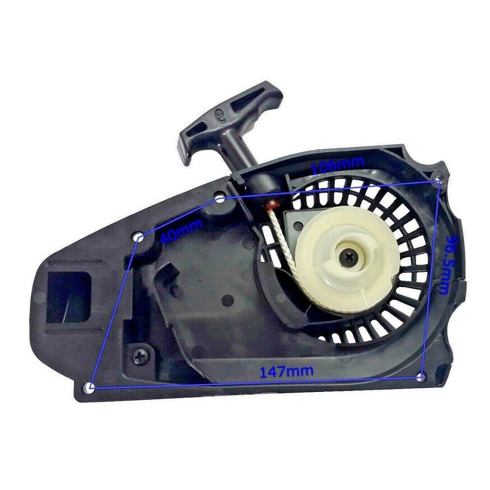 Trade Shop - Starter Avviatore Per Motosega A Scoppio 25cc Accensione Ricambi Universale Nero -