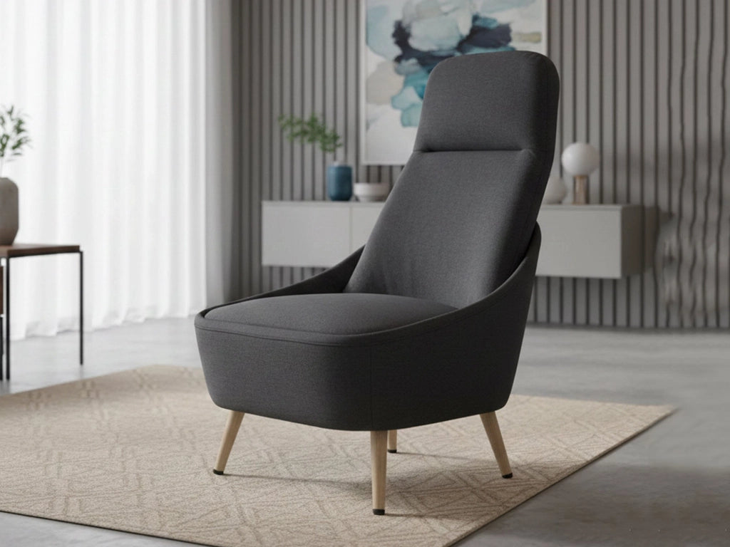 Sedia da ufficio Azzio, Seduta da attesa per ufficio, Poltrona ergonomica, 77x65h100 cm, Antracite