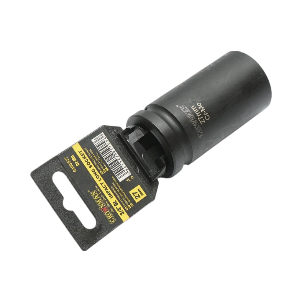 Chiave a bussola a impatto Crownman da 27 mm, attacco quadro da 3/4 di pollice in acciaio Cr-Mo