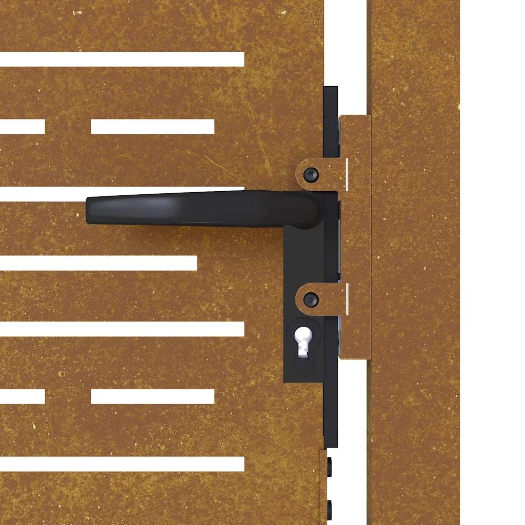 Cancello da giardino 100x100 cm in acciaio Corten design quadrato 153251