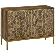 EasyComfort Mobile da Ingresso Moderno con Decori Dorati e Gambe in Acciaio, 99x39x75.5cm