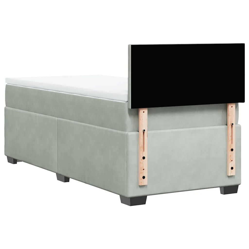 Giroletto a Molle con Materasso Grigio Chiaro 80x200 cm Velluto 3288456