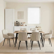 Sedie da pranzo 6 pcs Velluto (V) Crema 56,5 x 50 x 86 cm 3428181