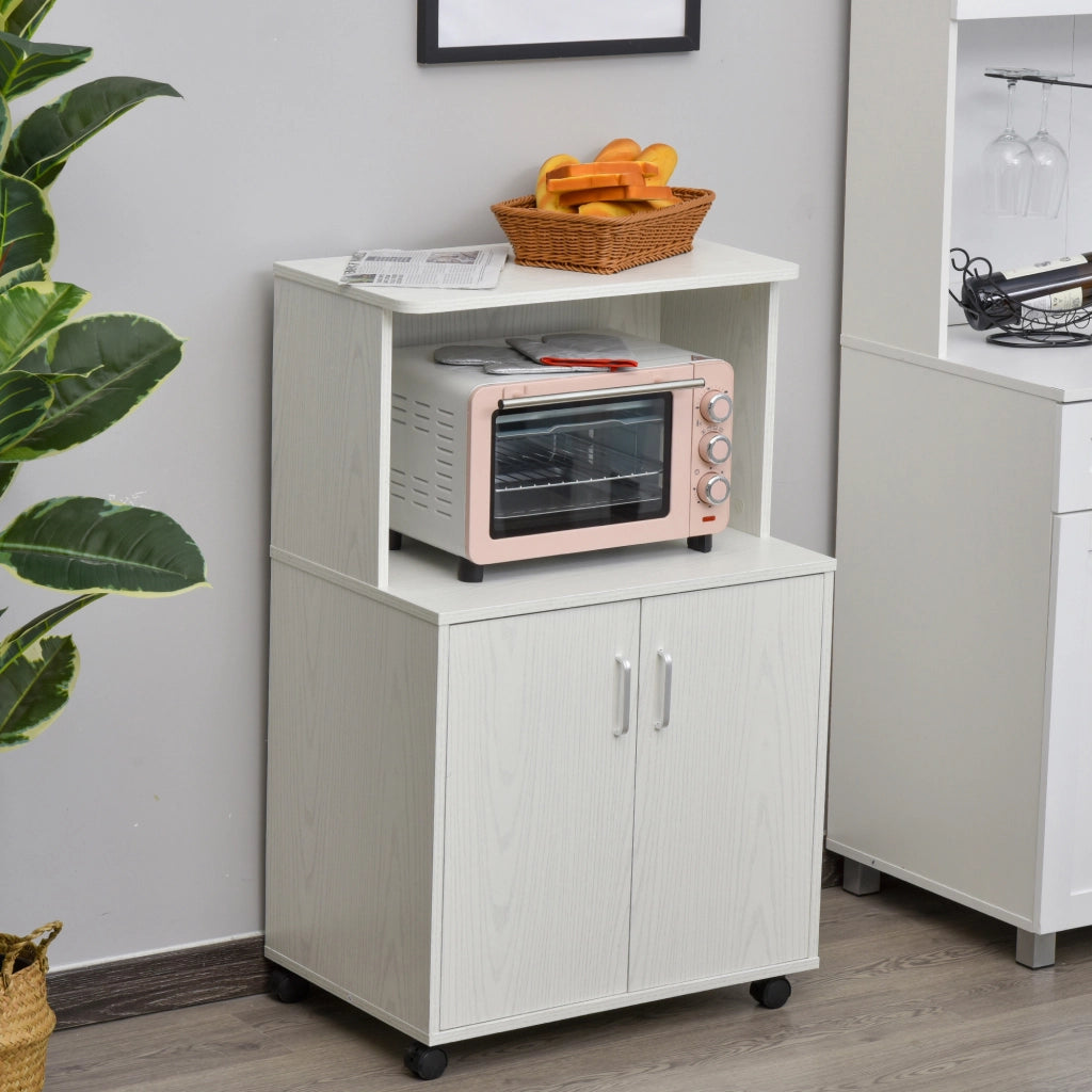 Mobile da cucina con ruote ¨C Xylo ¨C bianco 60,4x40,3x97 cm
