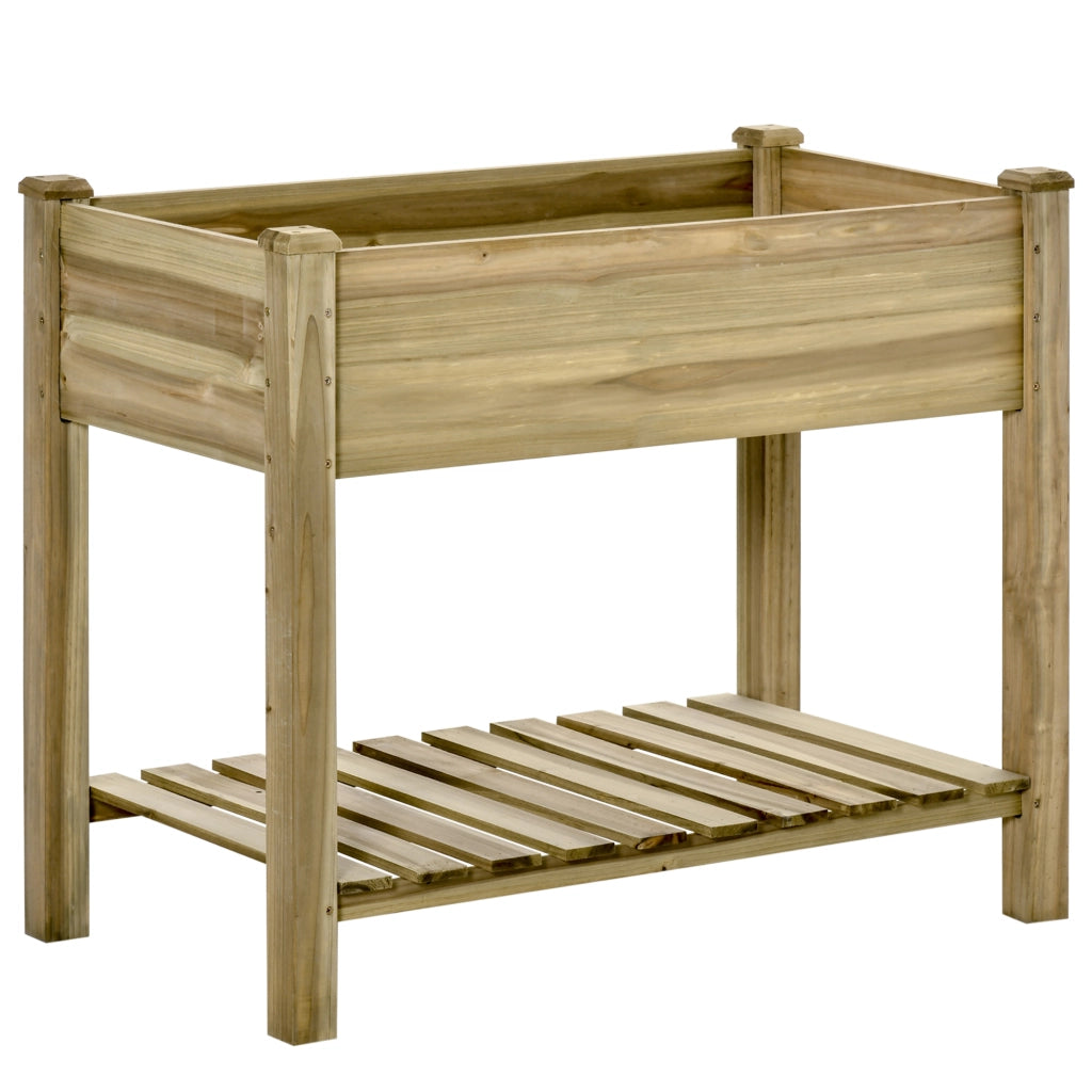 Tavolo da Coltivazione Giardino Urbano in Legno ¨C Zephmum ¨C Naturale 91x51x76 cm