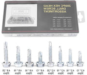 Kit di Viti Autoalimentanti Assortito per Parete Spessa - 200 pezzi - Metallo Duraturo