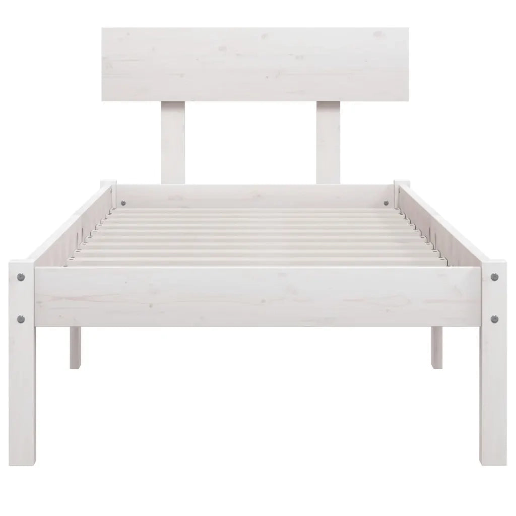 Giroletto Bianco in Legno Massello di Pino 90x190 cm Single 810113
