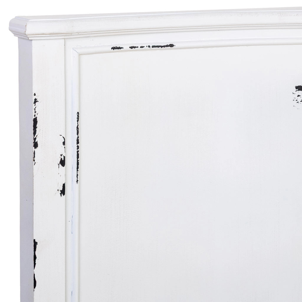 Testiera in legno bianco, 150x6x130h cm