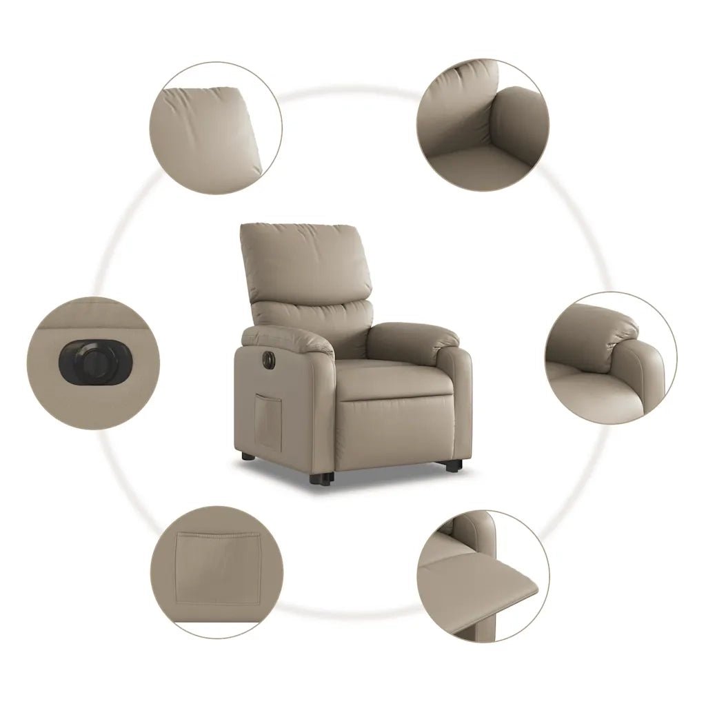 Poltrona Alzapersona Reclinante Elettrica Cappuccino Similpelle 3204906