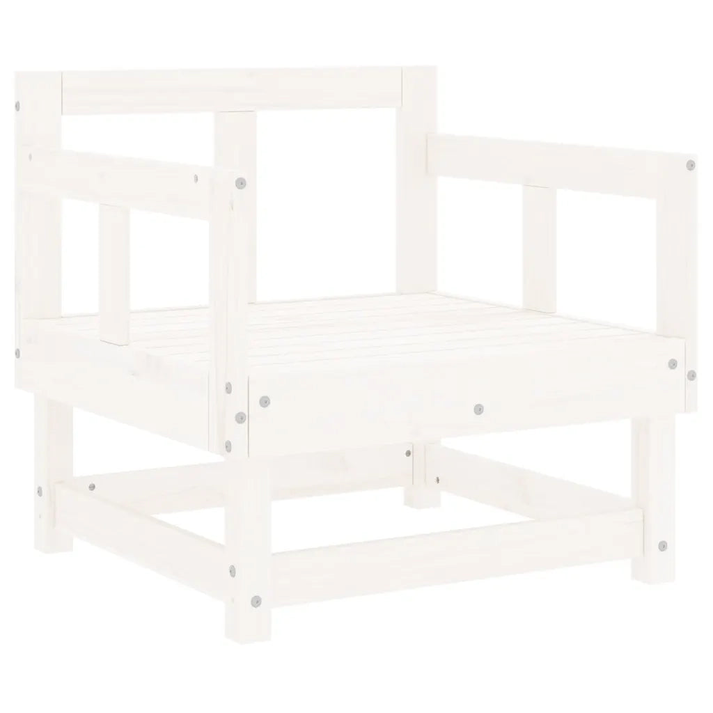 Sedia da patio-Sedie da Giardino con Cuscini 2pz Legno Massello di Pino Bianco 584915