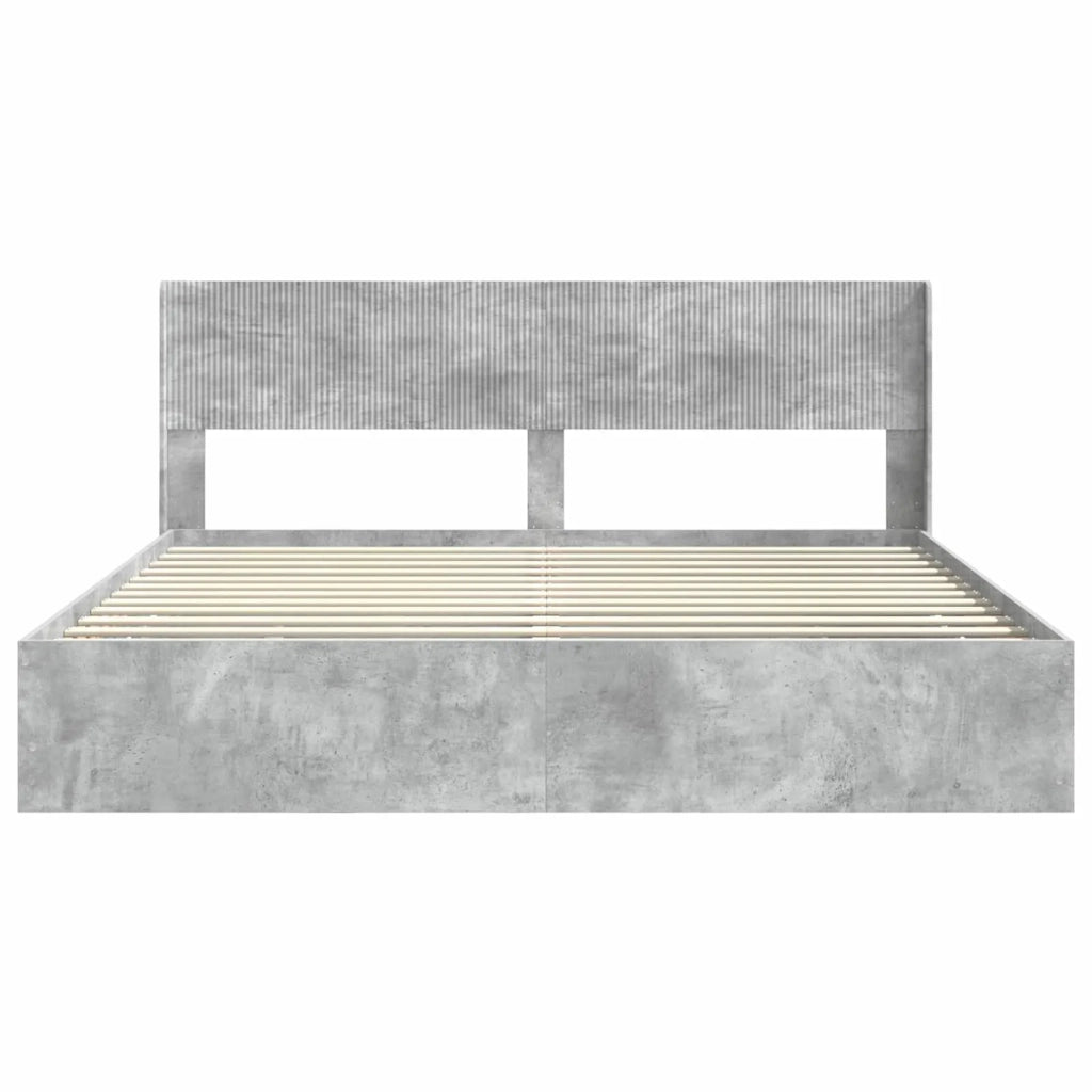 Struttura del letto con stoccaggio e testata Grigio Cemento 3414278
