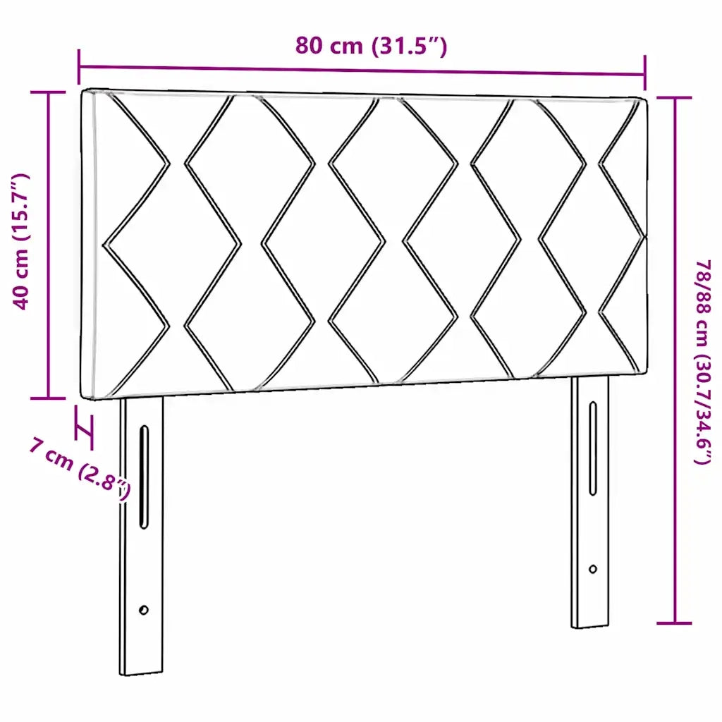 Testiera in Tessuto-Testata Grigio scuro 80 cm Tessuto