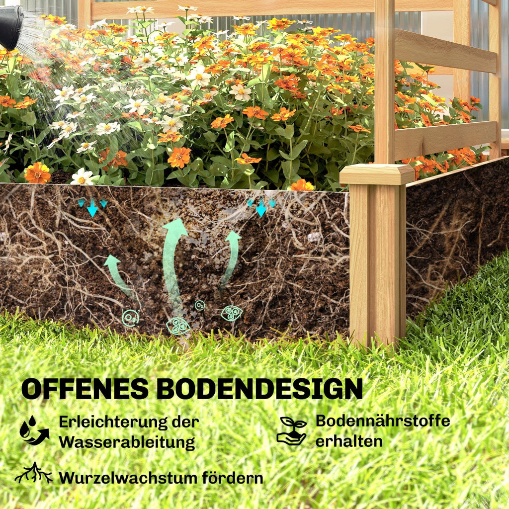 Hochbeet con Spalier in Legno ¨C zephmum ¨C 240x125x102 cm Naturholz