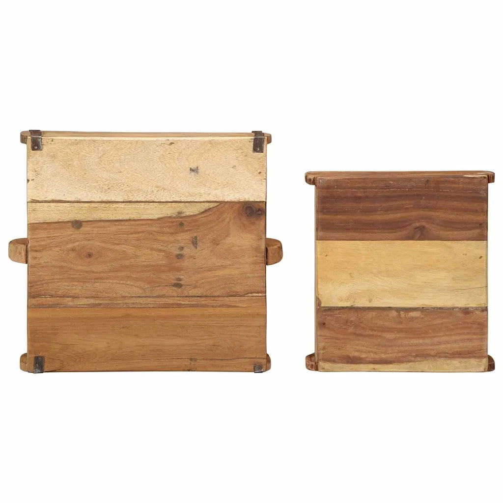 Vassoio 2 pz Marrone 29 x 31 x 10 cm Legno Recuperato Massello CFW8413968