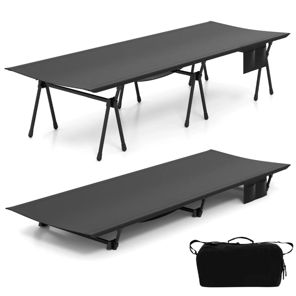 Letto da campeggio pieghevole 193 x 70 x 40,5 cm altezza regolabile leggero e robusto alluminio nero 20_0012325