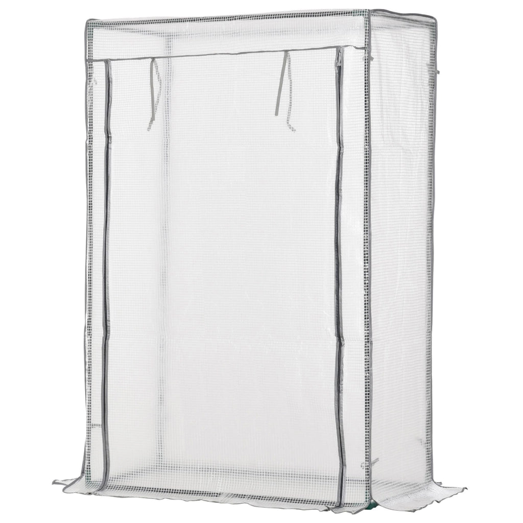 Serra da giardino con porta e telaio in acciaio - Xylo - Bianco 100x50x150 cm