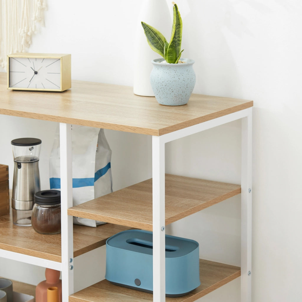 Libreria da Cucina Basso Salvaspazio Stile Industriale ¨C Minimal ¨C 90x40x95cm Bianco Legno e Metallo