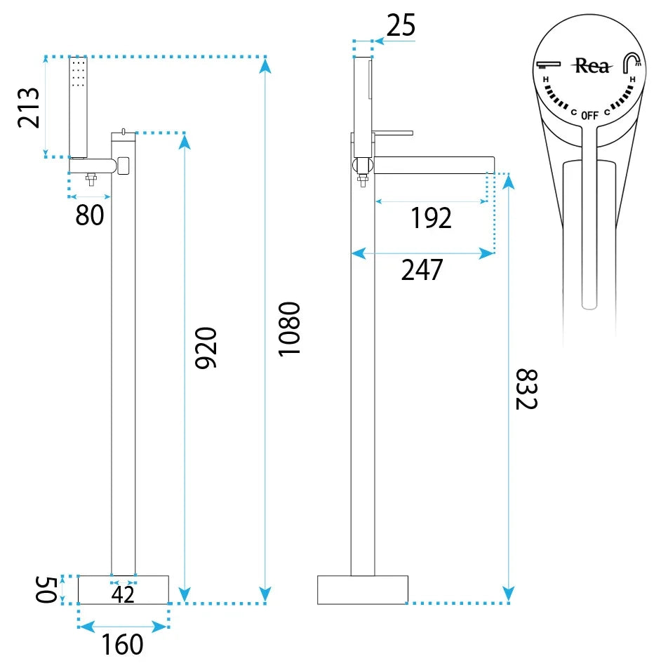 Rubinetto Indipendente Rea Grace Brush Copper