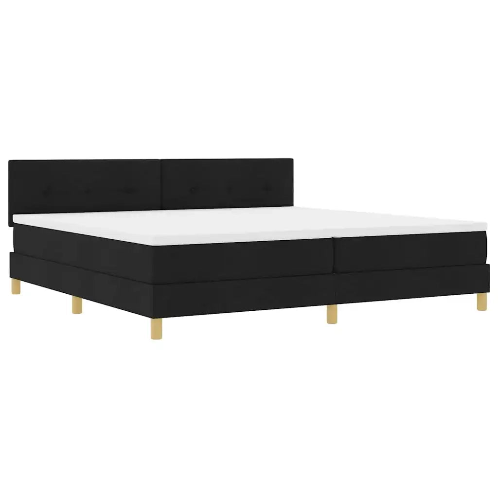 Letto a Sorgente LED con strisce LED Nero 200 x 200 cm Tessuto 3342466