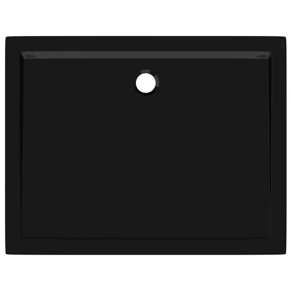 Piatto doccia base doccia piatto doccia bagno WC cabina doccia casa interno rettangolare ABS nero 70 x 90 cm 02_0001955