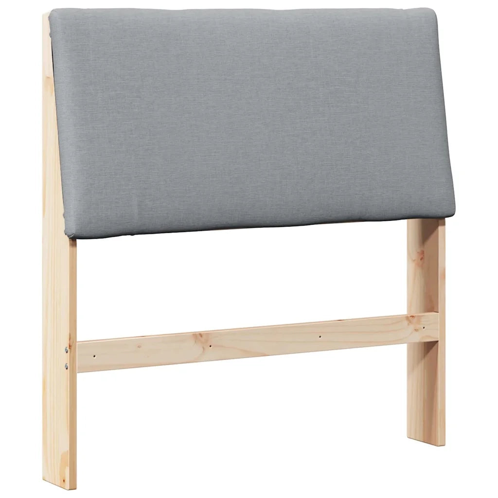 Testiera imbottita-Testiera con Cuscini-Testata Grigio chiaro 100 cm Pino massello 654096